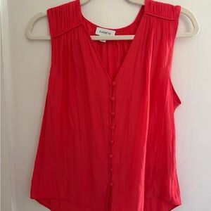 Evereve Vibrant Red Button-Front Blouse